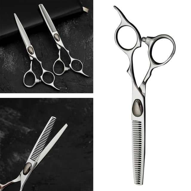 Tijeras de adelgamiento de Peluquería de salón Adelgamiento de negro shamjiam Tijeras para cortar cabello