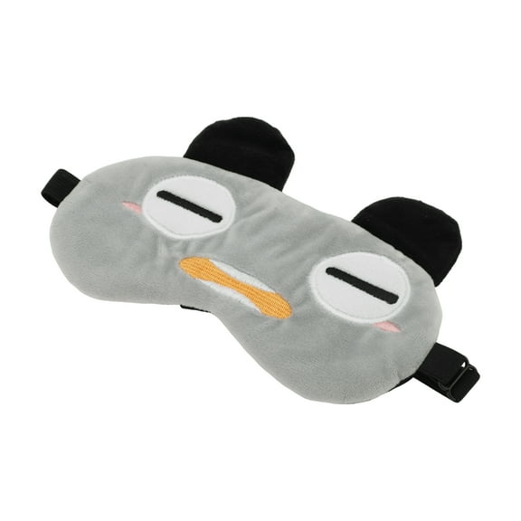 Unique Bargains 1 Pc Gray Cartoon Squinting Eyes Sleep Mask Soft Eye Shade Cover for Travel