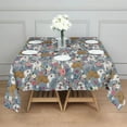 thumbnail image 3 of Bulldog Dog and Flower Florals Square Tablecloth,Waterproof Square Table Cover,Wipeable Spillproof Washable Table Cover for Home Kitchen Party Decor 60"x60"(152x152cm), 3 of 6