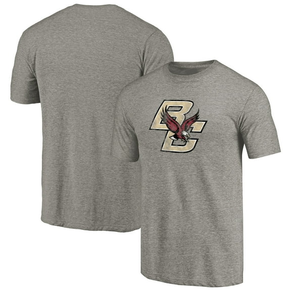 Men's Heathered Gray Boston College Eagles Classic Primary Logo Tri-Blend T-Shirt