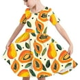 thumbnail image 6 of Avrntaa Girls Baggy Short Sleeve Dress Summer A-Line Maxi Dresses Graphic Print Flowy Sundress for 4-14Y, 6 of 8