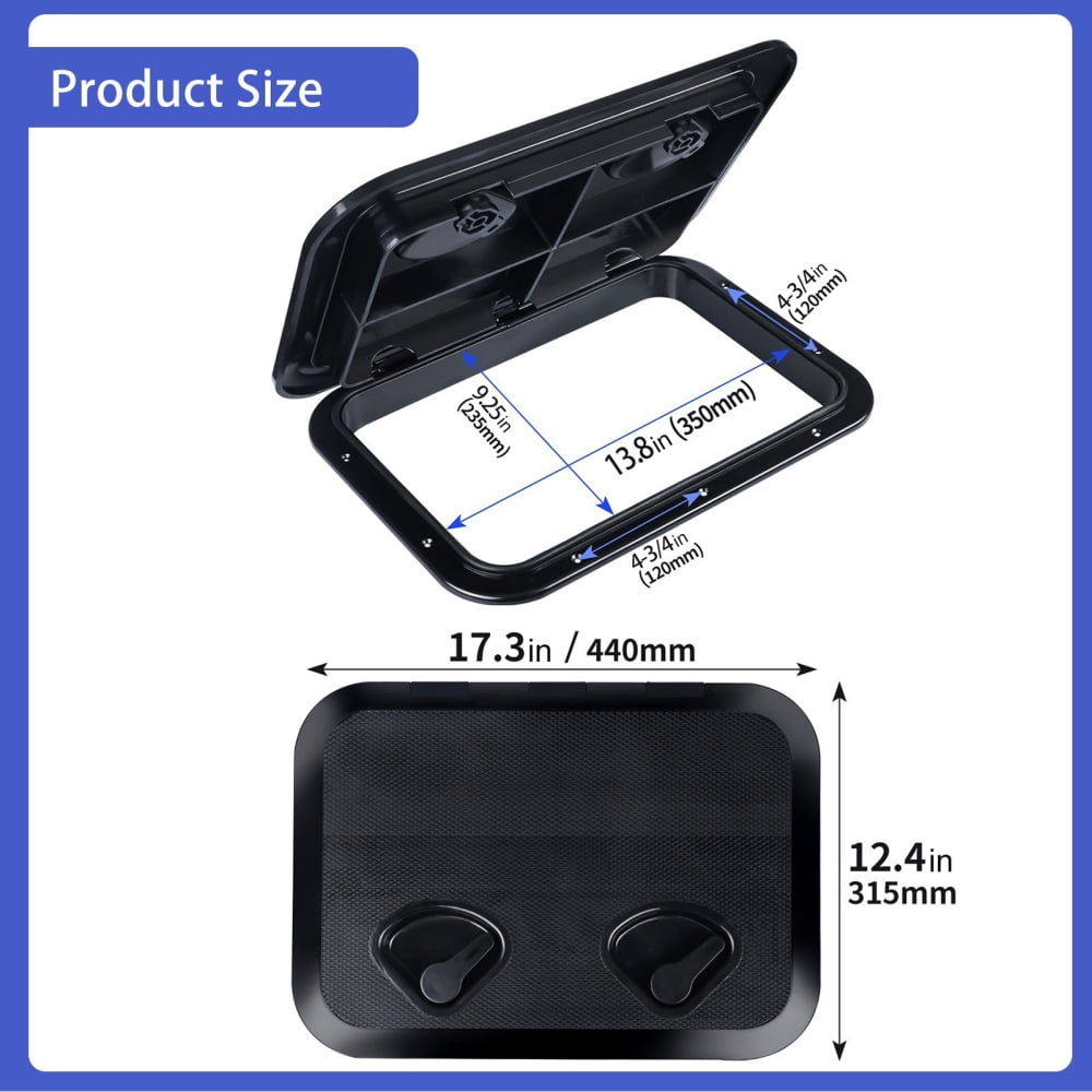 Ksruee Marine Deck Hatch Rectangle Boat Access Hatch Lids Weatherproof Sealing Protection Marine Accessories for Yacht RV Boating Kayaking