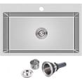 thumbnail image 2 of Drop-in Kitchen Sink Single Bowl  Stainless Steel Kitchen Sink Handmade  Inches Deep Top-Mount Kitchen Sink with Hole, 2 of 6