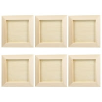 FRCOLOR 6pcs Clay Picture Frames DIY Wooden Craft Frames for Kids Art Projects Supplies Unfinished Wood Photo DIY Kit for Home Decoration 10X10CM