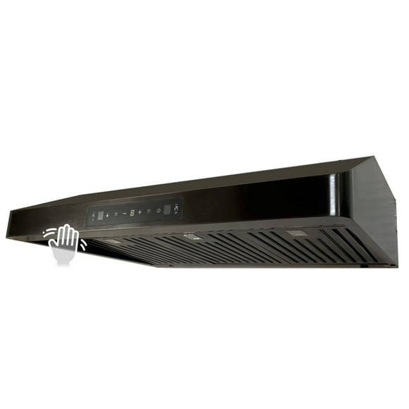 Crown 30” Ducted Under Mount Range Hood in Black Stainless Steel
