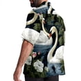 thumbnail image 3 of Swan Men's Short Sleeve Beach Shirts, Casual Poplin Button Down Shirt, Summer Casual Printed Unisex Shirts, 3 of 6