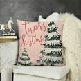 thumbnail image 2 of Merry Christmas Pink Throw Pillow Covers Christmas Trees Pillows Winter Holiday Cushion Decor for Sofa Couch, 2 of 5
