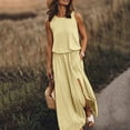 thumbnail image 1 of MesaSe Robe Décontractée pour Femmes Robe d'Été pour Femmes Robe Maxi Sans Manches Col Ouvert Couleur Unie Vêtements pour Femmes, 1 of 6