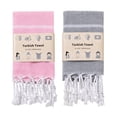thumbnail image 1 of Cqxid Towel Under $10 Kitchen Towel Rectangular Tablecloth Tassel Tea Towel Quick Drying Striped Hand Towel, 1 of 4