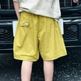 thumbnail image 4 of Atogsazn Kids Boys Cargo Bermuda Shorts Children Casual Jogger Wide Leg Short Pants Summer Gym Clothes for Boy 01-Yellow 6-7Years, 4 of 5