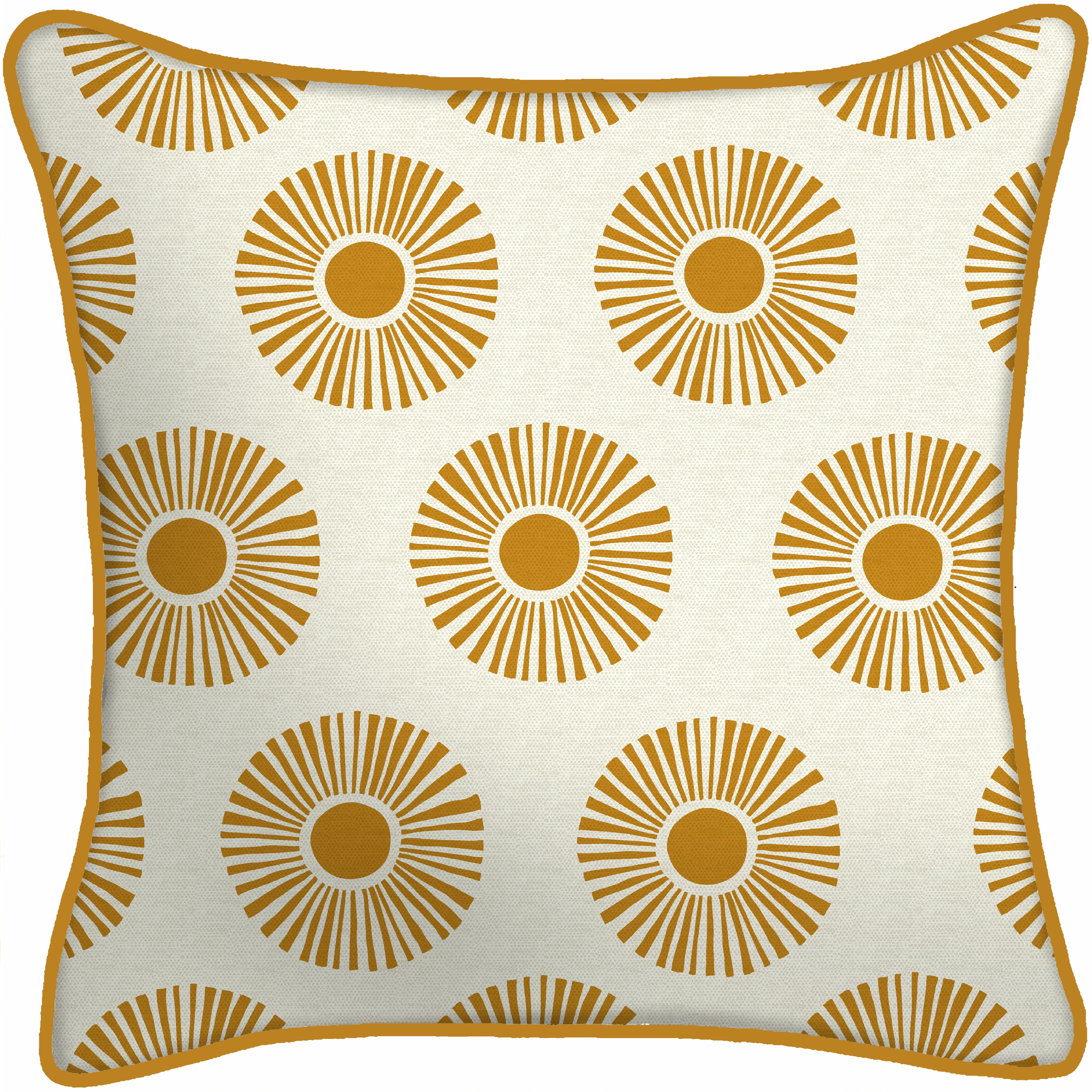 Mainstays Good Vibe Only Reversible Outdoor Throw Pillow, 16", Orange Novelty and Medallion