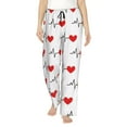 thumbnail image 2 of Picia Heartbeat Symbol Womens Soft Woven Cotton Elastic Waistband Sleep Pajama Pant Lounge Sleep Pant With Pockets And Drawstring-X-Large, 2 of 9