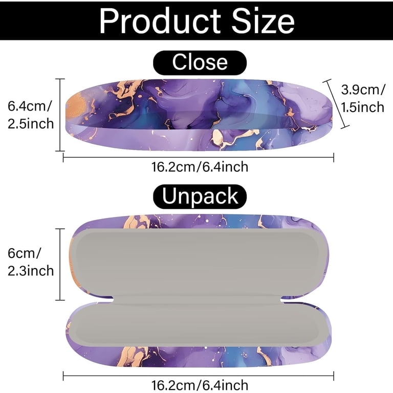 Purple Hard Shell Glasses Case Leather Sunglasses Case  display picture 2