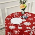 thumbnail image 6 of GZHJMY 60 Inch Round Tablecloth - Christmas Snowflakes Waterproof Spill-Proof Table Cloth with Lace Washable Decorative Fabric Table Cover for Dining Tables, Kitchen and Parties Home Decor, 6 of 7