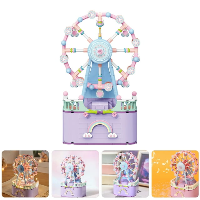 Mobutofu 1 Set of DIY Assemble Music Box Building Blocks Kit in Violet Plastic for Other Festivals