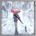thumbnail image 1 of Walking In The Rain Square Clock, 1 of 1
