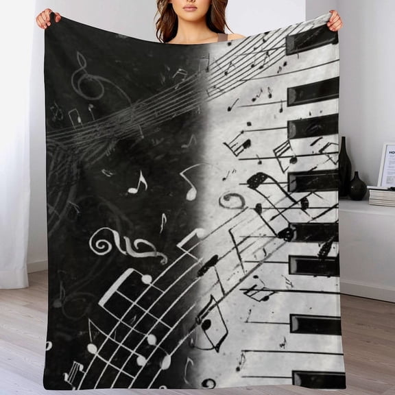 RKSupls Christmas Throw Blanket,Soft Warm Fannel Piano Keys Blankets Gift for Home Bed Sofa Couch Decor,40x50 in