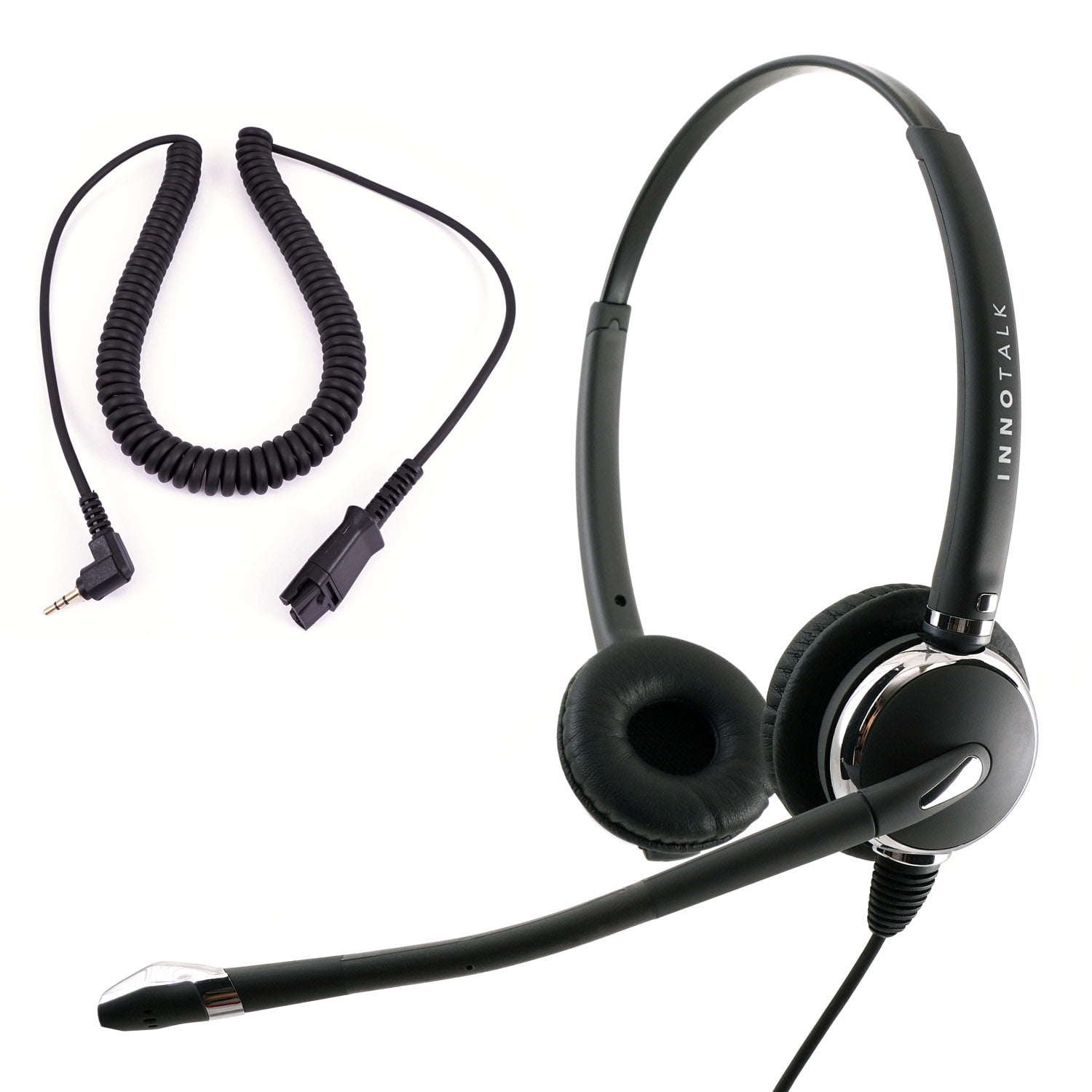 Plantronics Compatible QD 2.5mm Headset Combo Best Pro Binaural