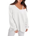 thumbnail image 2 of IMENGL cardigan Col en V Chandail plus Veste, Blanc G, Taille m-2TG, 2 of 4