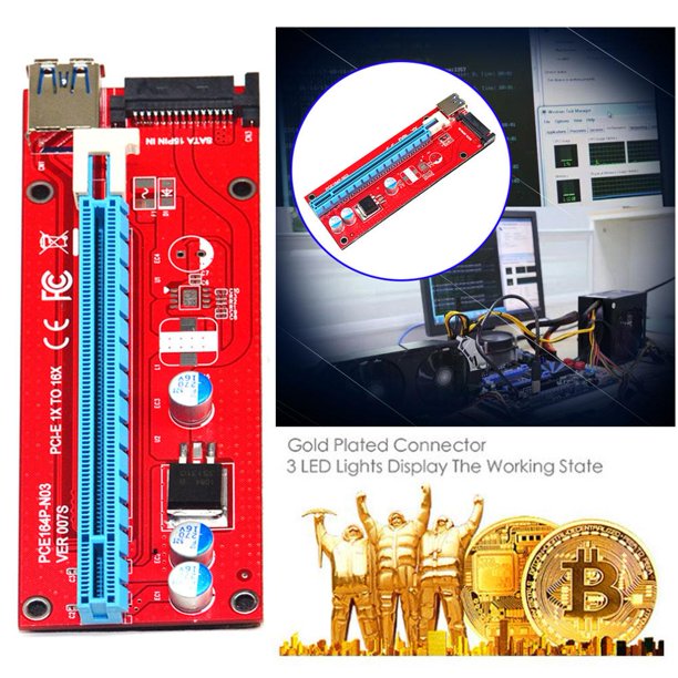 Cable de datos USB 3.0 164P PCI-E Express 1x a 16x Extender Riser Card 6Pin SATA Mining Tmvgtek Nuevos Originales