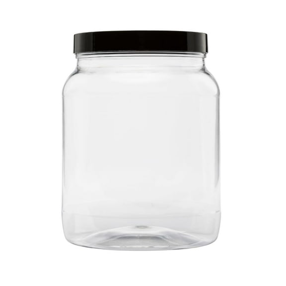 CLEARVIEW CONTAINERS Multi-Pack (64 Oz Round Jar Black Lid 1 pack)