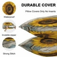 thumbnail image 6 of Outdoor Waterproof Pillow Covers Pack of 2, Summer Sunflower Flower Vintage Floral Wood Grain Decorative Throw Pillowcases Cushion Covers for Garden Patio Tent Sofa Couch, 20x12 inch, 6 of 8