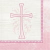 Divinity Pink Cross 16 Ct Lunch Napkins Baptism Confirmation Communion Christening