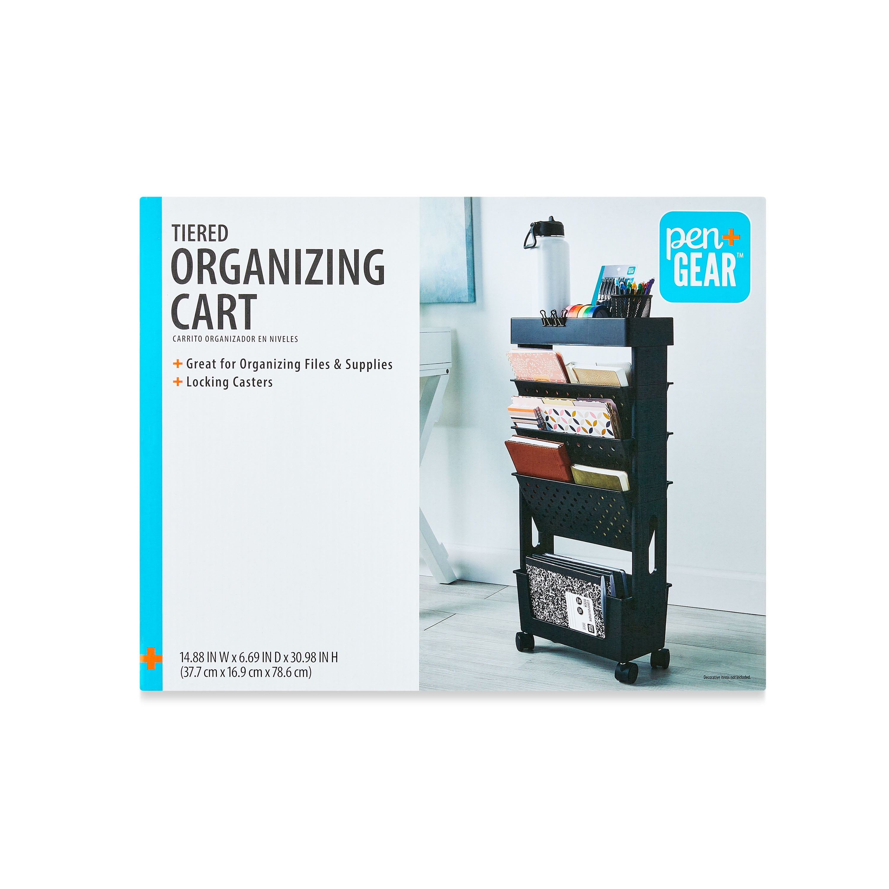 (2 pack) Pen+Gear Tiered Organizing Cart, Black