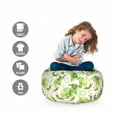 thumbnail image 2 of Snail Storage Toy Bag Chair, Shelled Gastropod with Spiralling Shell Helix in Ornamental Floral, Stuffed Animal Organizer Washable Bag, Small Size, Green Brown White Green, by Ambesonne, 2 of 3