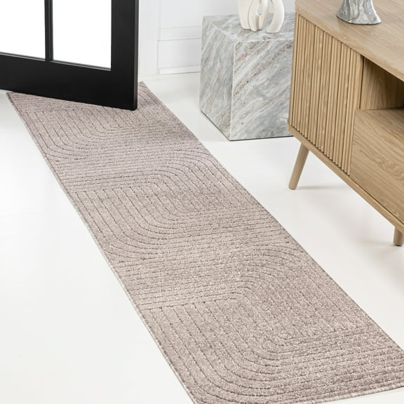 JONATHAN Y SCANDINAVIAN 2 x 8 Runner Rug, Odense Minimalist Angle Geometric - Light Taupe, SCN101C-28