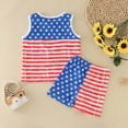 thumbnail image 3 of Gerichy 4th Of July Toddler Boy Outfit Letter Print Sleeveless Tank Top Shorts Set Summer Clothes For Boys, 3 of 6