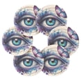 thumbnail image 2 of Watercolor Eye with Butterfly Coasters with Holder for Coffee Table 6 Pcs Drink Coaster Sets Absorbent for Home Decor 4 inch, 2 of 7