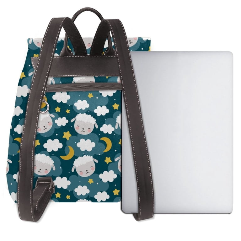 KLL Sweet Dream Lamb Print Leather Backpack,PU Leather  display picture 1