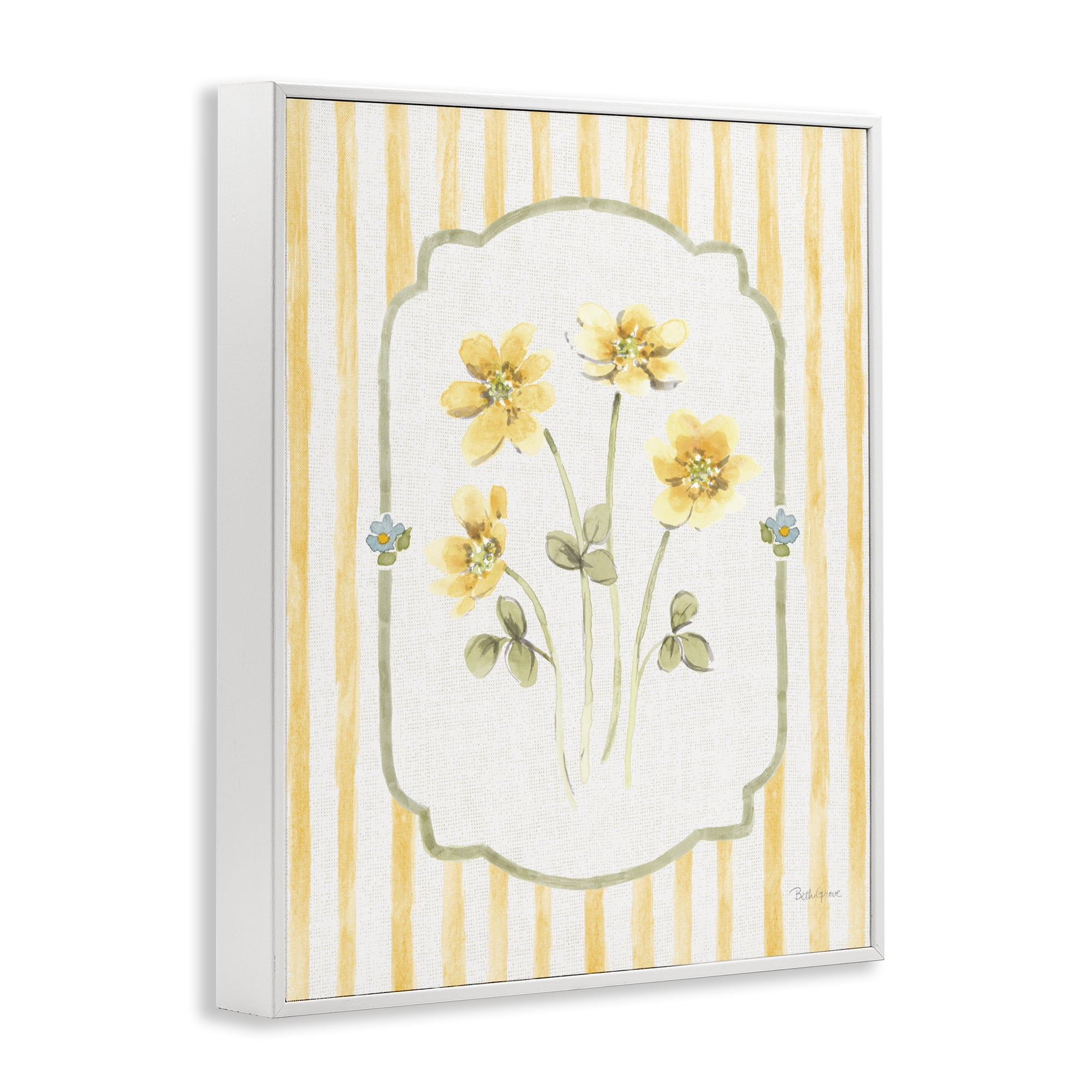 Stupell Industries Sweet Honey Flowers White Framed Giclee Art, design by Beth Grove