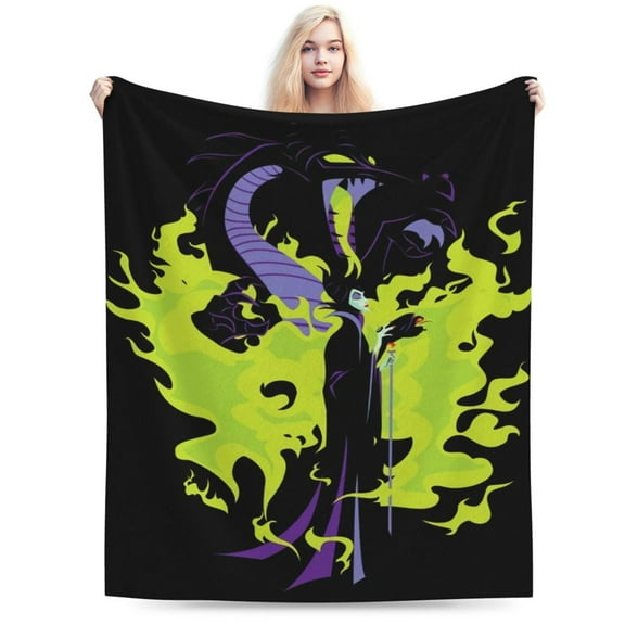 Maleficent Blanket Cozy Warm Flannel Throw Blanket for Living Room Bedroom Bed Sofa Car, All Seasons Fleece Blankets Gifts for Kids Teens Adults 40"X30"