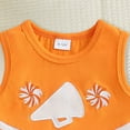 thumbnail image 6 of mgoYE Toddler Baby Girl Clothes 3 Months Shirt Tops Skirt Set 6 Months Toddler Girl Clothes Halloween Cheerleading Clothes|Orange 18-24 Months, 6 of 7