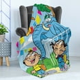 thumbnail image 4 of Baby Soft Flannel Fleece Throw Blanket, Children with Mischievous Giraffe Pranks Juice Zoo Theme Brother and Sister, Cozy Plush for Indoor and Outdoor Use, 50" x 70", Multicolor, by Ambesonne, 4 of 5