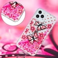 thumbnail image 3 of Case for iPhone 12, iPhone 12 pro Case Cute Pink Glitter Luxury Sparkle Liquid for Girls Women Quicksand Clear Soft TPU Protective Phone Case for iPhone 12 / iPhone 12 Pro Pink Butterfly, 3 of 12