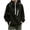 Black, variant on Women's Windbreaker Jackets Lightweight Waterproof Rain Jackets for Women Adjustable Full Zip Drawstring Hooded Jacket Versatile Solid Color Outdoor Ski Shell Coat with Pockets L