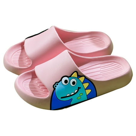 

Quealent Big_Kid Girls Shoes Kids Moccasins Slippers Dinosaur Children Slippers Cute Cartoon Beach Slippers for Kids Non Slip Rainbow Poop Slippers Pink 38