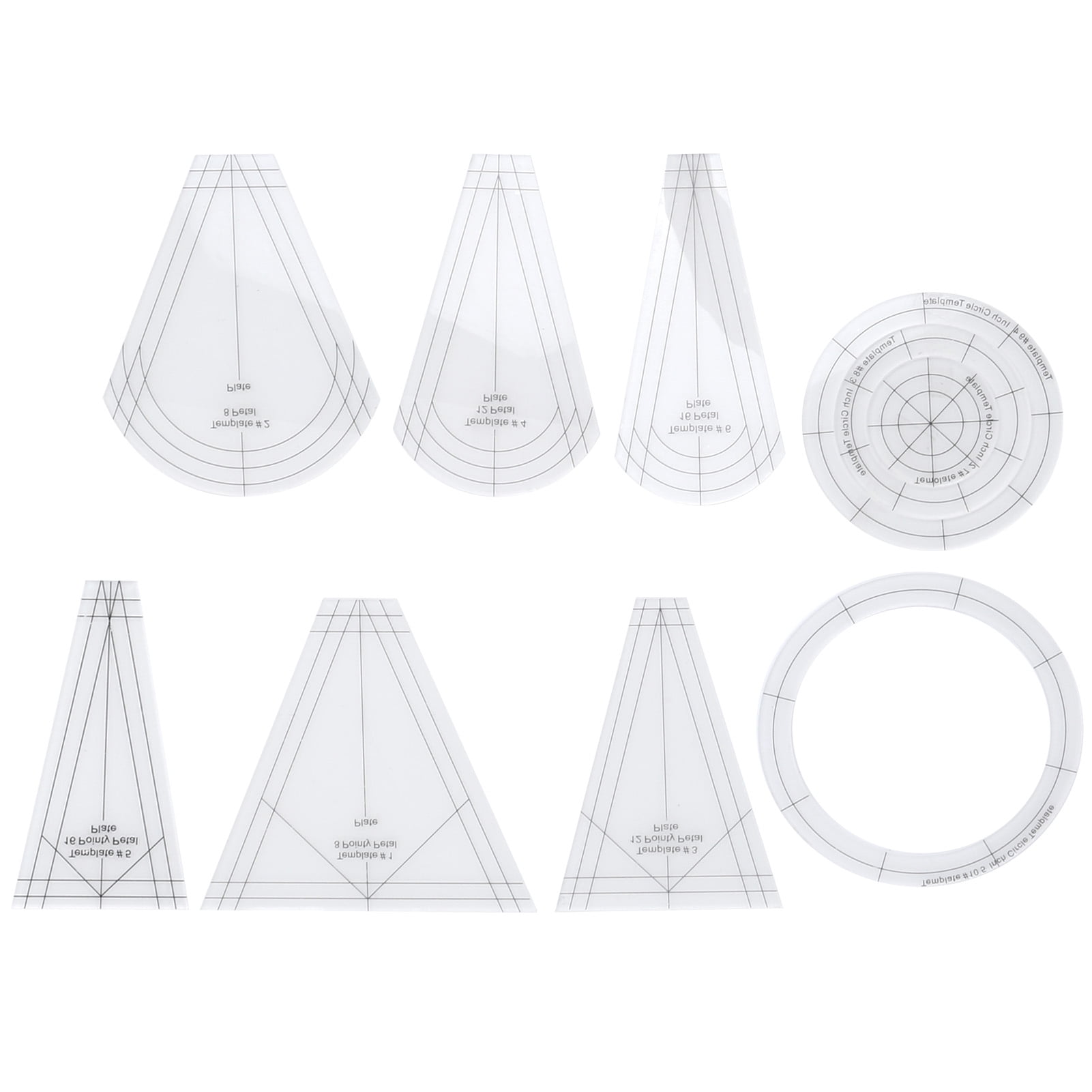 Tebru Sewing Supplies Sewing Accessories Quilting Rulers Multifunctional Transparent Acrylic Sewing Templates Sets For