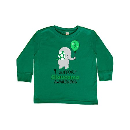 

Inktastic I Support Glaucoma Awareness Elephant and Balloon Gift Toddler Boy or Toddler Girl Long Sleeve T-Shirt