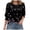 Black, variant on 3/4 Length Blouses for Women Dressy Casual Sleeve Womens Tops with Smocked Cuffs (Pink, XL)