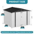 thumbnail image 2 of ModFusion 7x5ft Weatherproof Metal Storage Shed, Lockable Ventilated Outdoor Tool Shed for Backyard Patio Lawn, White, 2 of 10