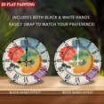 thumbnail image 3 of Wooden Wall Clock with Watercolor Floral Art Roman Numerals for Artistic Home Decor, Battery Operated(AA Batteries Not Inclued), Silent Movement, Accurate Time, Size 9. 8in/25cm, 3 of 8