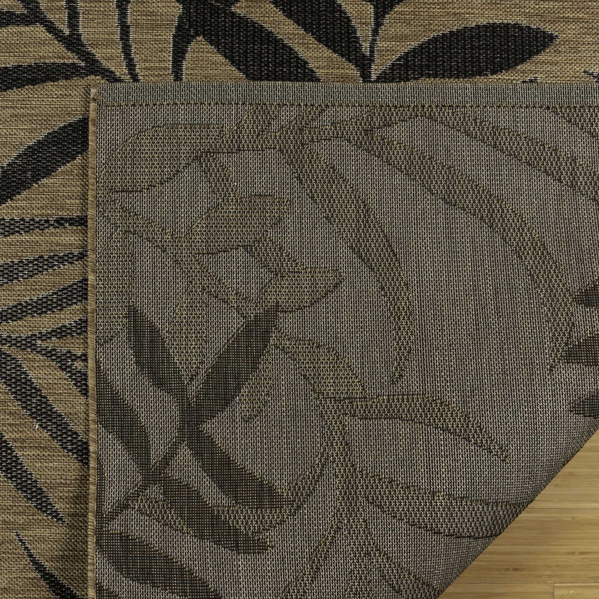 Gertmenian Paseo Akimbo Coastal Floral Chestnut Black Outdoor Area Rug, 8x10