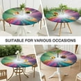 thumbnail image 7 of Colorful Swirl Tie Dye Pattern Round Fitted Tablecloth with Elastic Edge,Dining Table Cover Waterproof,Outdoor Round Tablecloth for Camping,Dining,Indoor and Outdoor, 7 of 7