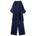 thumbnail image 5 of VBARHMQRT Velour Tracksuit Womens 2 Piece Outfits Wide Leg Blouse Pockets Elastic Pants Sets Casual V Neck Shirt Trousers Fashion Streetwear Two Piece Pants Set for Women Sexy Birthday Outfit, 5 of 7