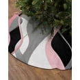 thumbnail image 2 of Pink Black Grey Christmas Tree Skirt 36 Inches Large Christmas Skirt Tree, Modern Moire Geometric Abstract Art Tree Skirt Christmas Decorations for Fireplace Party Holidays Indoor Outdoor, 2 of 7