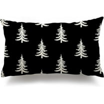 Christmas Pillow Covers 12x20 inch Christmas Tree Decorative Black Throw Pillow Covers Winter Famliy Decoration for Home Couch 040
